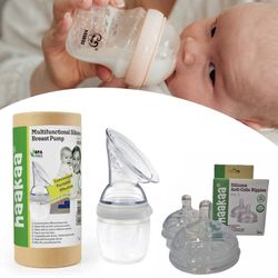 Coletor de Leite HAAKAA + Tetinas (Garrafa Haakaa)