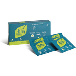 Lenços umedecidos repelentes de insetos Halley, dose única, 10 unidades.