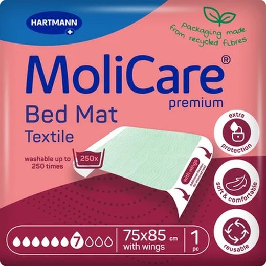 Hartmann Molicare Washable Textile Pad 75x85cm With Wings