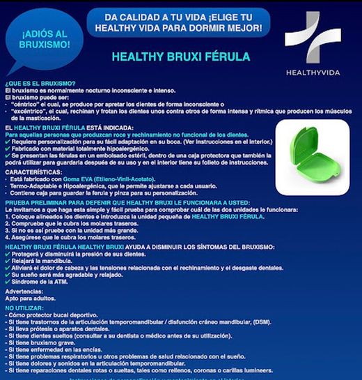 HealthyVida Saudável Tala Oral Bruxismo