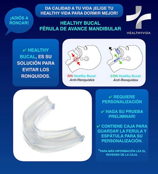 HealthyVida Healthy Bucal Ferula de Avance Mandibular Anti Ronquidos