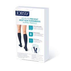 JOBST Travel Chaussettes de Compression Unisexe 15-20 mmHg Couleur Noir 1 Paire