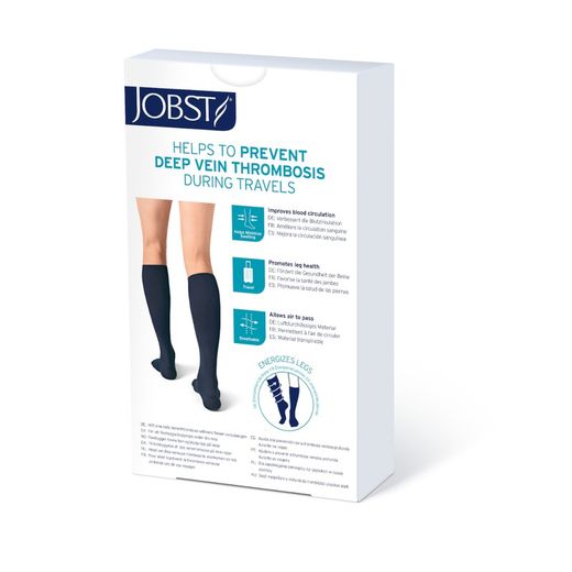 JOBST Travel Chaussettes de Compression Unisexe 15-20 mmHg Couleur Noir 1 Paire
