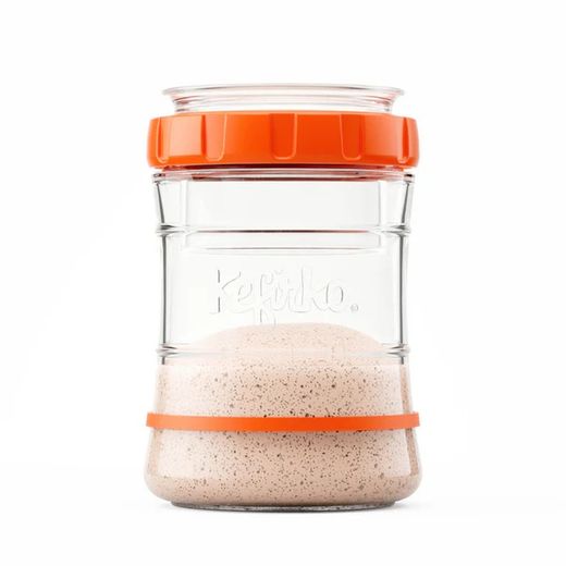 Kefirko Pack Iniciador de Masa Madre Ecológico Deshidratado (15 g) + Kefirko Fermentador de Masa Madre (900 ml)