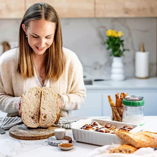 Kefirko Pack Iniciador de Masa Madre Ecológico Deshidratado (15 g) + Kefirko Fermentador de Masa Madre (900 ml)