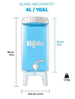 Kefirko Kombucha Fermenter 4 l Azul