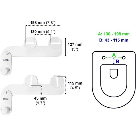 Kmina Bidé Jato Sanitário para WC Água Fria Branco (Não elétrico) K30011