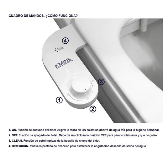 Kmina Bidé Jato Sanitário para WC Água Fria Branco (Não elétrico) K30011