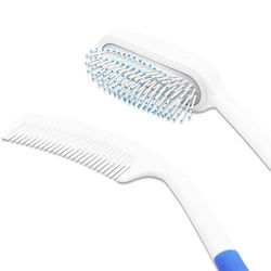 Kmina Cepillo Mango Largo y Peine Pelo (Pack) Empuñadura Gruesa y Ergonómica Aseo K40007