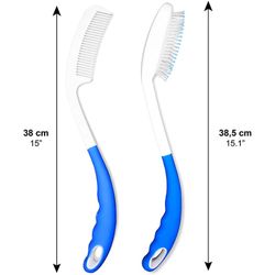 Kmina Cepillo Mango Largo y Peine Pelo (Pack) Empuñadura Gruesa y Ergonómica Aseo K40007