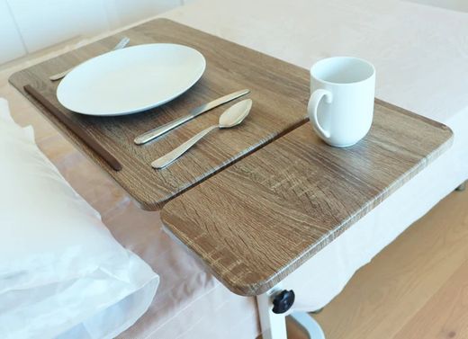 Kmina Mesa para Cama con Ruedas Mesas Auxiliares para Silla de Ruedas y Hospitalaria Alta K40012 / K40065