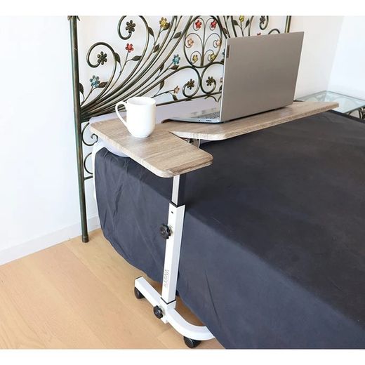 Kmina Mesa para Cama con Ruedas Mesas Auxiliares para Silla de Ruedas y Hospitalaria Alta K40012 / K40065