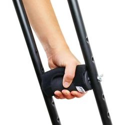 Kmina Béquilles Axillaires Rembourrées Adulte Aluminium Noir M / L - K10051 / K10052 2 Unités