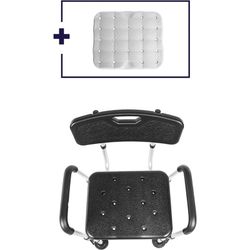 Kmina Chaise de douche rembourrée Chaises de salle de bain pour personnes âgées Noir / Blanc K30016 / K30017