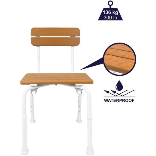 Kmina Shower Chair Wood Effect Seat K30025