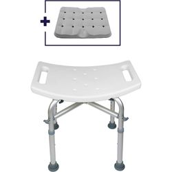 Kmina Taburete Ducha Acolchado (150 kg) Banqueta Silla Baño para Mayores Blanco K30018