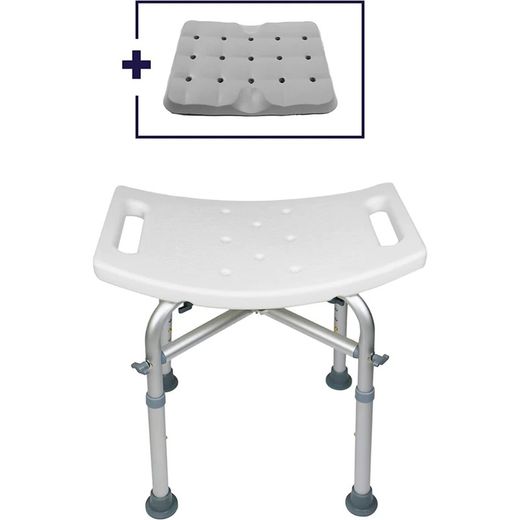 Kmina Taburete Ducha Acolchado (150 kg) Banqueta Silla Baño para Mayores Blanco K30018