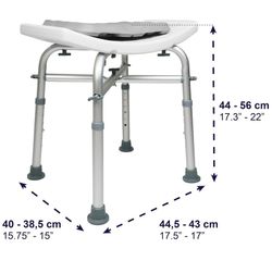 Kmina Taburete Ducha Acolchado (150 kg) Banqueta Silla Baño para Mayores Blanco K30018