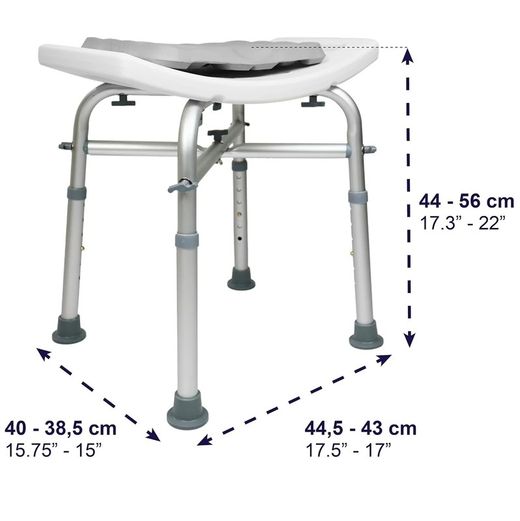 Kmina Taburete Ducha Acolchado (150 kg) Banqueta Silla Baño para Mayores Blanco K30018