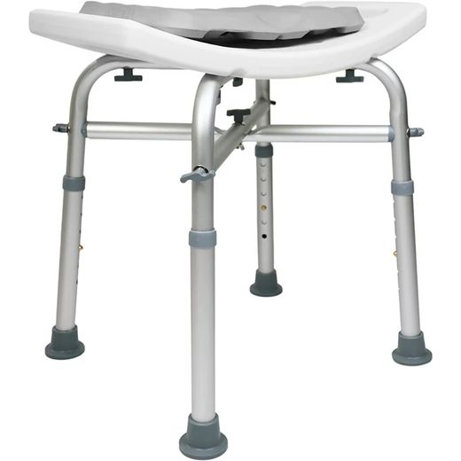 Kmina Taburete Ducha Acolchado (150 kg) Banqueta Silla Baño para Mayores Blanco K30018