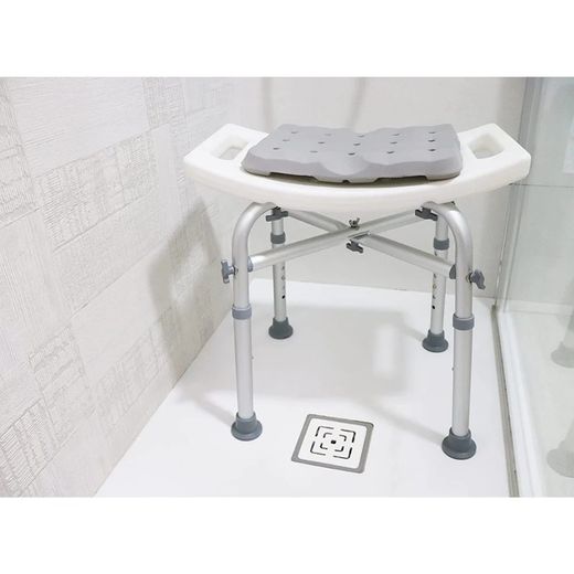 Kmina Taburete Ducha Acolchado (150 kg) Banqueta Silla Baño para Mayores Blanco K30018