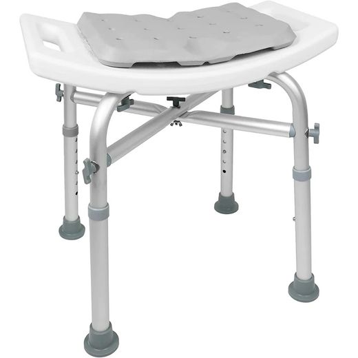 Kmina Taburete Ducha Acolchado (150 kg) Banqueta Silla Baño para Mayores Blanco K30018