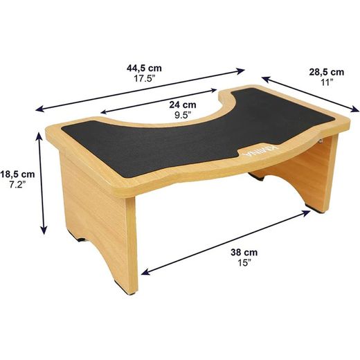 Kmina Physiological Stool for Toilet (18 cm) Wood WC Stools K30015