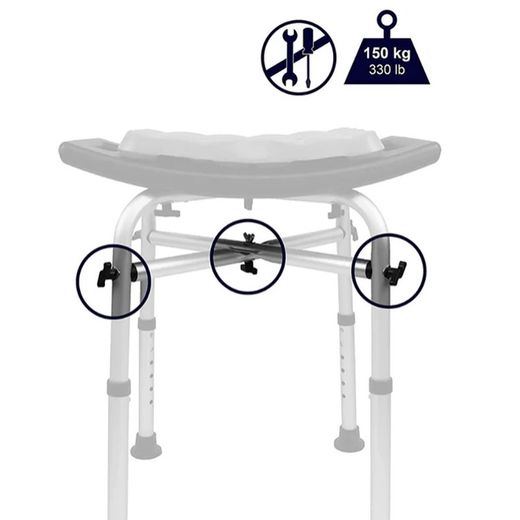 Kmina Rectangular Comfort Stool Black / White K30009 / K30018