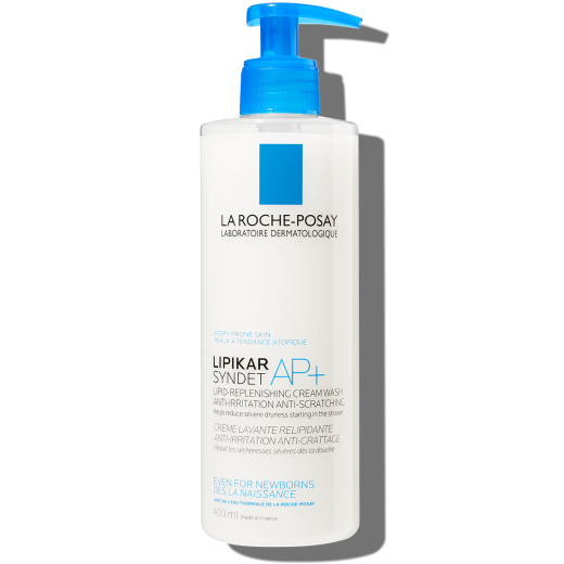 La Roche-Posay LIPIKAR SYNDET AP+ Pack Ahorro Crema Limpiadora Sin Perfume 400 ml + 400 ml Recarga.