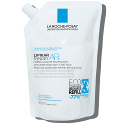 La Roche-Posay LIPIKAR SYNDET AP+ Pack Ahorro Crema Limpiadora Sin Perfume 400 ml + 400 ml Recarga.