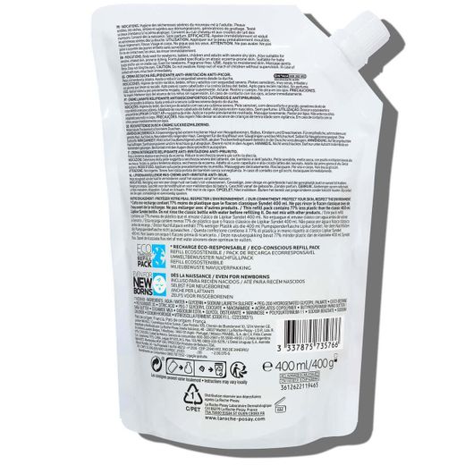 La Roche-Posay LIPIKAR SYNDET AP+ Pack Ahorro Crema Limpiadora Sin Perfume 400 ml + 400 ml Recarga.