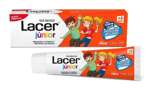 Lacer Junior Strawberry Dental Gel Pack 2 x 75 ml