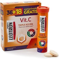 Leotron Vitamina C Triple Accion 36 + 18 Comprimidos Efervescentes