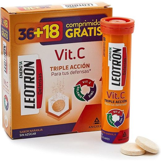 Leotron Vitamina C Triple Accion 36 + 18 Comprimidos Efervescentes