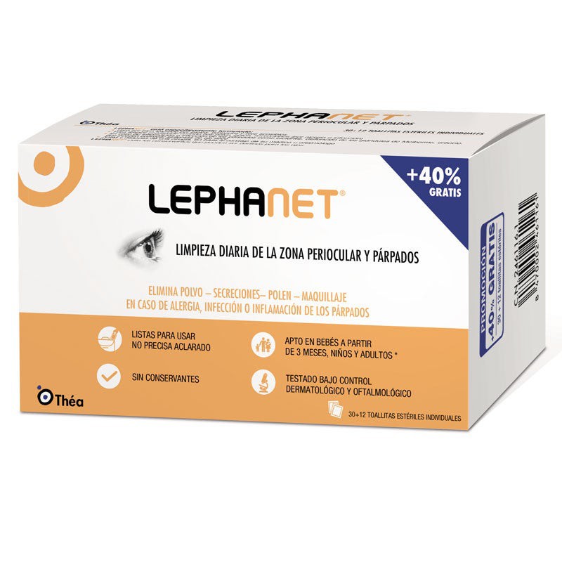 Lephanet 30 Toallitas Oculares + REGALO 12 Toallitas - Farmaciatorrevieja