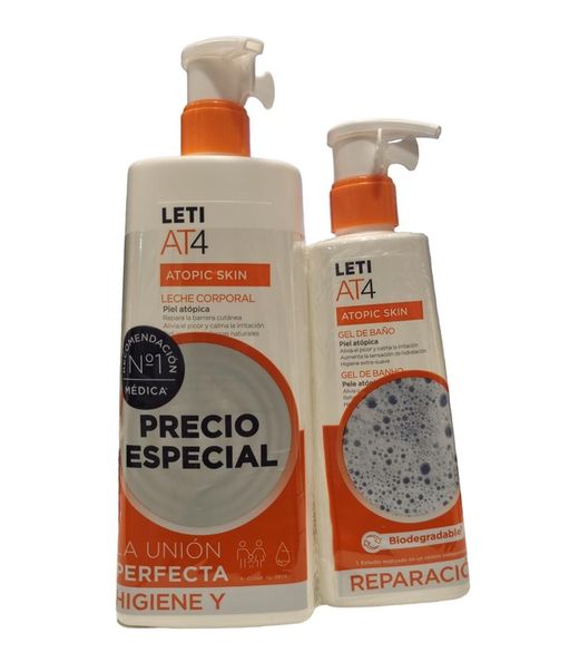 Leti At 4 Pack Leite Corporal 750ml + Gel de Banho 250 ML