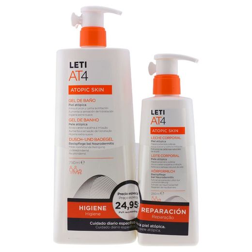 LETIAT4 Pack Gel de Banho 750 ml + Leite Corporal 250 ml