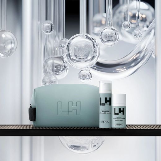 Lierac Homme Kit Presente de Natal Fluido Antienvelhecimento 50 ml + Desodorante 50 ml e Sacola Presente