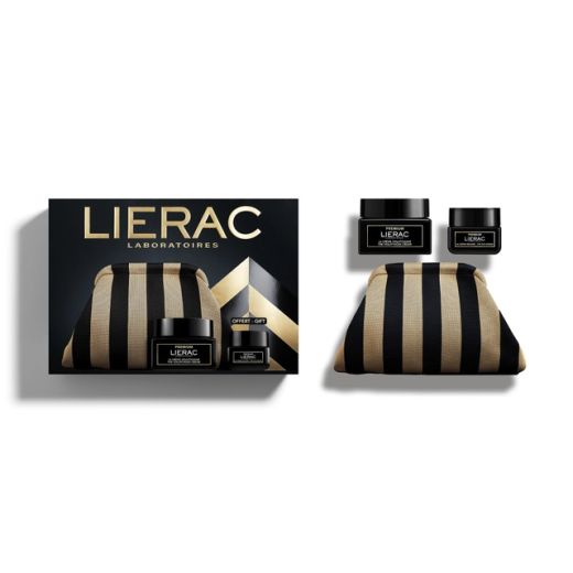 Kit Presente de Natal Premium Lierac: Creme Antienvelhecimento Sedoso 50 ml + Creme Antienvelhecimento para os Olhos 20 ml e Sacola Presente