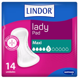 Lindor Lady Compresas Maxi 5 Gotas 14 Unidades