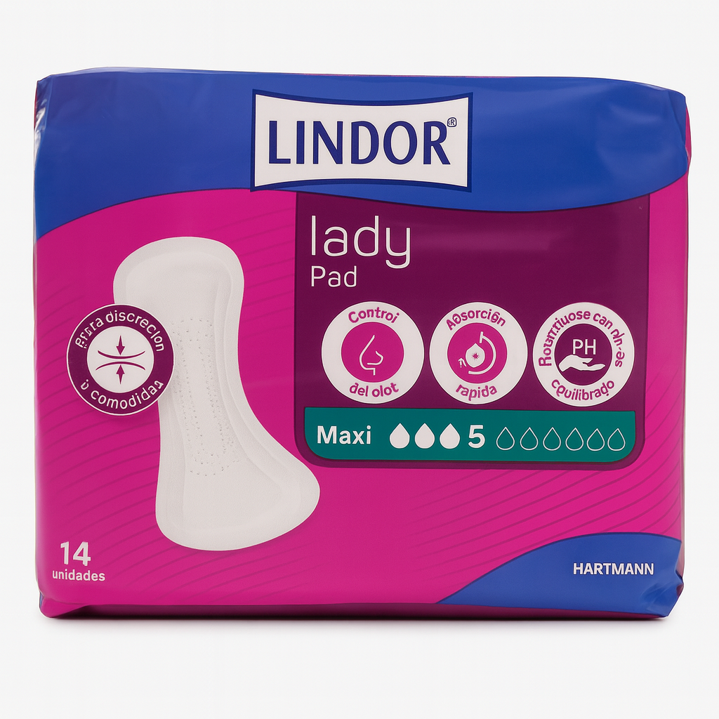 Lindor Lady Compresas Maxi 5 Gotas 14 Unidades