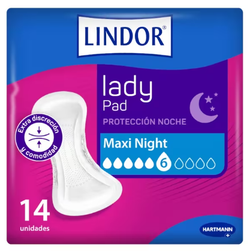 Lindor Lady Maxi Night Compresses 6 Drops 14 Units