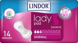 Lindor Lady Compresas Normal 3 Gotas 14 Unidades