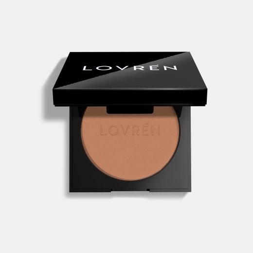Kit autobronzant nude Lovren Ready To Glow T3 Terra Poudre compacte bronze nude + Pinceau kabuki de voyage