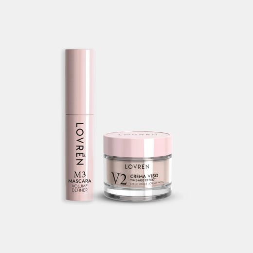 Lovrén Travel Kit Mini Size Máscara de Pestañas 5 ml + Crema Facial 15 ml – 4 Variedades
