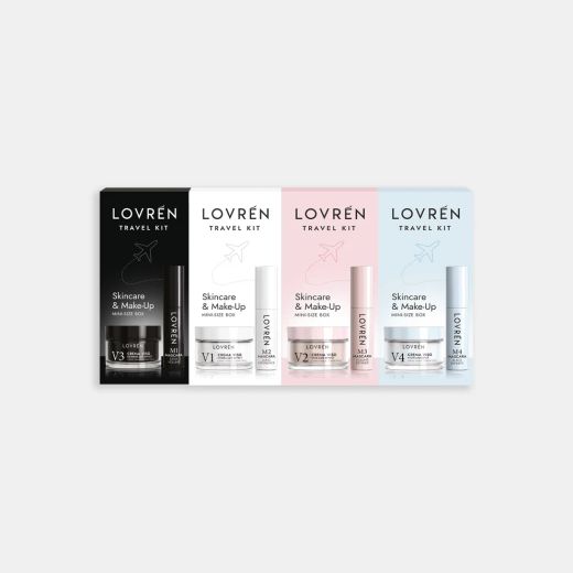 Lovrén Travel Kit Mini Size Máscara de Pestañas 5 ml + Crema Facial 15 ml – 4 Variedades