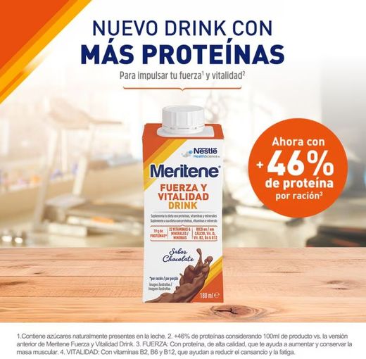 Meritene Fuerza Y Vitalidad Drink Pack Chocolate 6 x 180 ml