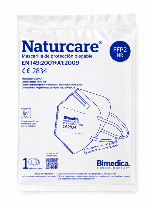 Naturcare Mascarilla Vertical Plegable FFP2 Pack 25 Unidades