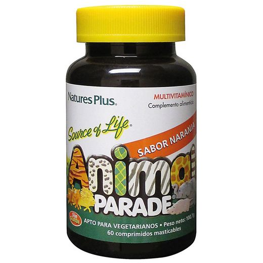 Nature's Plus Animal Parade Source Sabor Laranja 60 Comprimidos Mastigáveis