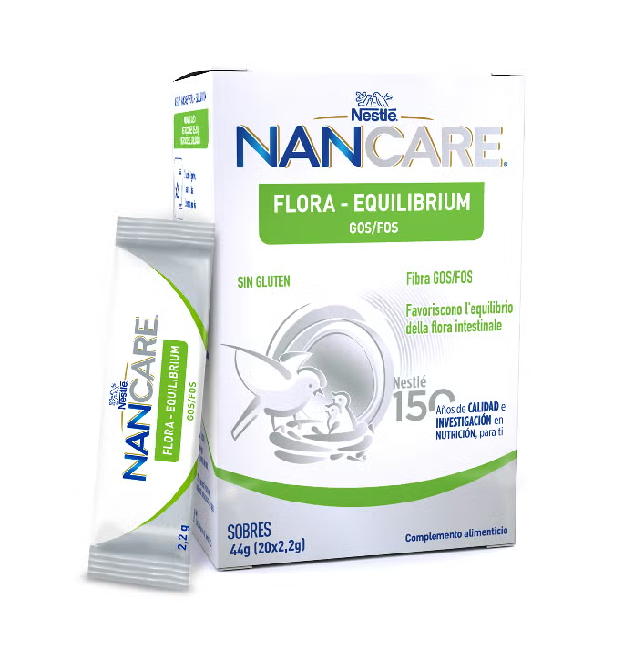 Nestlé NANCARE Flora Equilibrium Fibra FOS GOS Tránsito Intestinal Bebés 20 Sobres